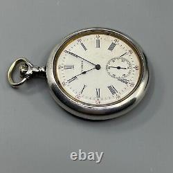 Waltham Sterling Silver Pocket Watch 15 Jewels For Parts or Repair 1907