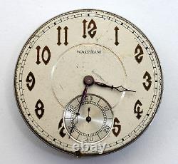 Waltham Two Pocket Watch Movements with Dials for Parts Only