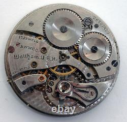 Waltham Two Pocket Watch Movements with Dials for Parts Only
