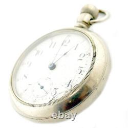 Waltham White Dial Sterling Silver Pocket Watch For Parts Or Repairs