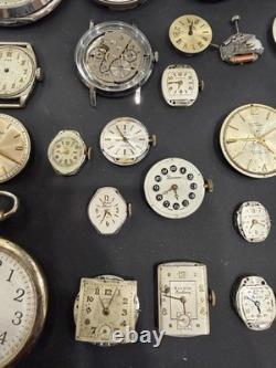 Watch Lot Movements Dials Parts Repair Bulova Elgin Waltham Accutron