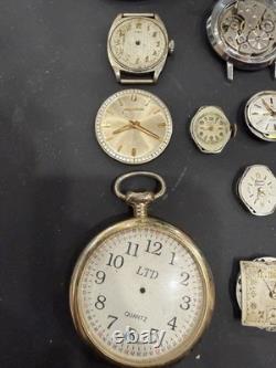 Watch Lot Movements Dials Parts Repair Bulova Elgin Waltham Accutron