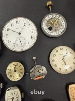 Watch Lot Movements Dials Parts Repair Bulova Elgin Waltham Accutron