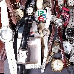 Watches lot vintage mod designer REPAIR PARTS OR WEAR 101 pcs estate