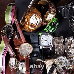 Watches lot vintage mod designer REPAIR PARTS OR WEAR 101 pcs estate