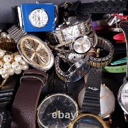 Watches lot vintage mod designer REPAIR PARTS OR WEAR 101 pcs estate