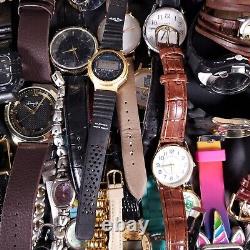 Watches lot vintage mod designer REPAIR PARTS OR WEAR 101 pcs estate