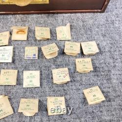 Watchmaker Cabinet 2 Drawer Hamilton Watch Parts Staff Stem Balance 95 Pc