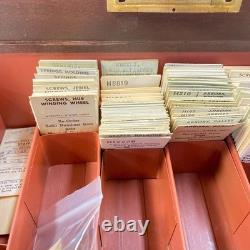 Watchmaker Cabinet 2 Drawer Hamilton Watch Parts Staff Stem Balance 95 Pc