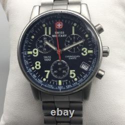 Wenger Swiss Military Chronograph Watch 39mm 536-0766 BROKEN PARTS OR REPAIR