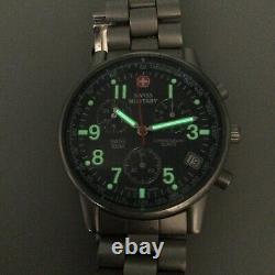 Wenger Swiss Military Chronograph Watch 39mm 536-0766 BROKEN PARTS OR REPAIR