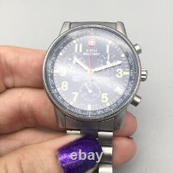 Wenger Swiss Military Chronograph Watch 39mm 536-0766 BROKEN PARTS OR REPAIR