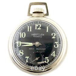 Westclox Black Dial Pocket Watch For Parts Or Repairs