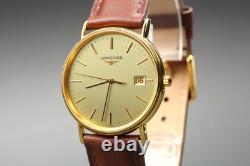 Working, For Parts LONGINES L4.720.2 Quartz 33mm Gold Dial Date Men's Watch