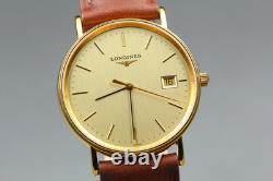 Working, For Parts LONGINES L4.720.2 Quartz 33mm Gold Dial Date Men's Watch