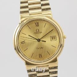 Working! Needs Repair Vintage 1984 OMEGA De Ville Cal. 1430 Qz Gold 31mm Men's