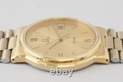 Working! Needs Repair Vintage 1984 OMEGA De Ville Cal. 1430 Qz Gold 31mm Men's