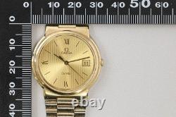 Working! Needs Repair Vintage 1984 OMEGA De Ville Cal. 1430 Qz Gold 31mm Men's