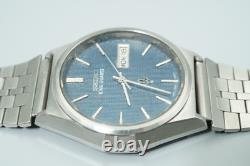 Working for Parts Vintage 1970s SEIKO KING 4823-8050 Qz Blue 36mm Mens Watch