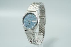 Working for Parts Vintage 1970s SEIKO KING 4823-8050 Qz Blue 36mm Mens Watch