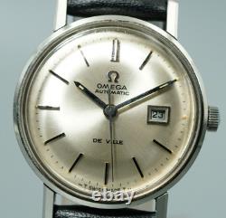Working for Parts Vintage OMEGA De Ville AT Silver Dial Round 27mm Women Watch