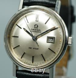 Working for Parts Vintage OMEGA De Ville AT Silver Dial Round 27mm Women Watch