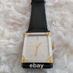 Yves Saint Laurent Citizen Unisex Quartz Watch Gold Silver Rare For parts as is